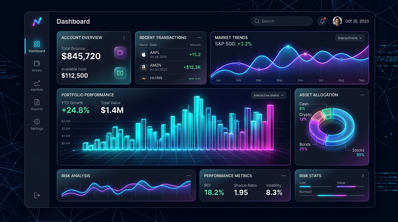 Fintech dashboard mockup